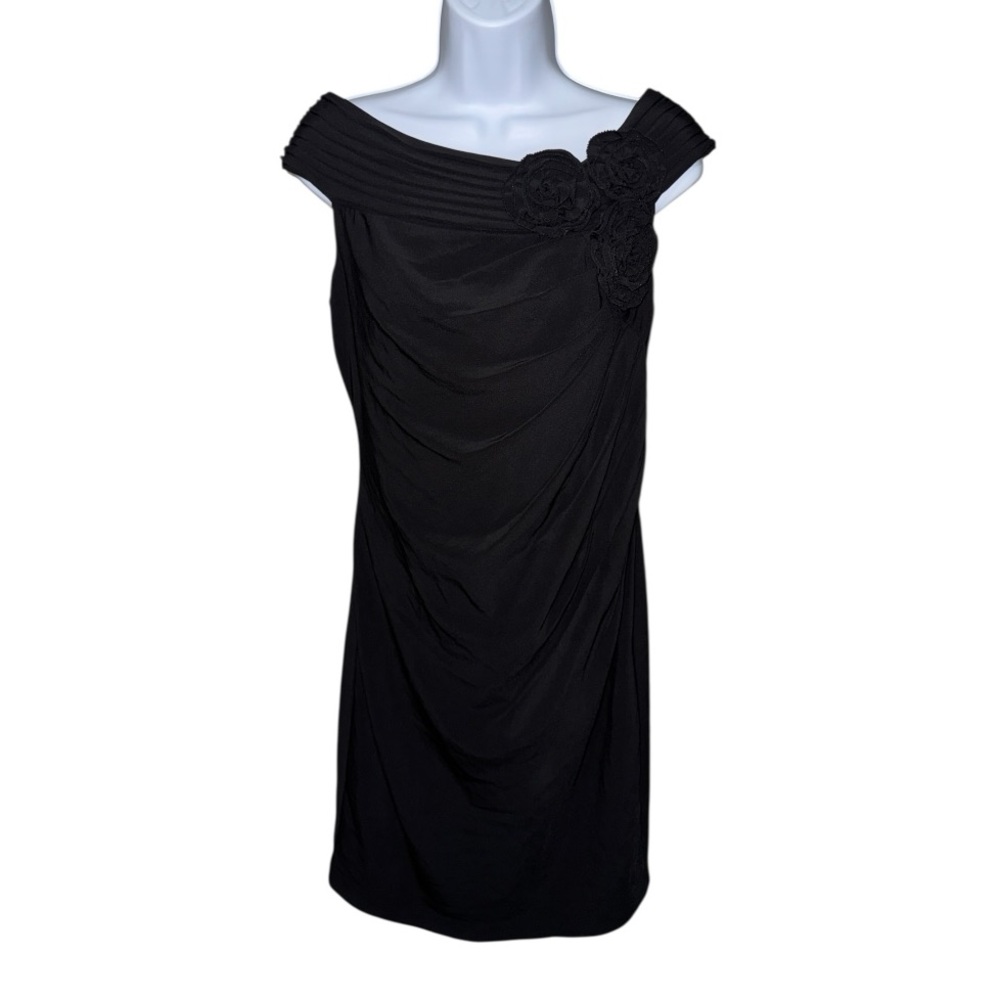 Women’s Dressbarn Collection Black Rose Detail Cocktail Dress - 8